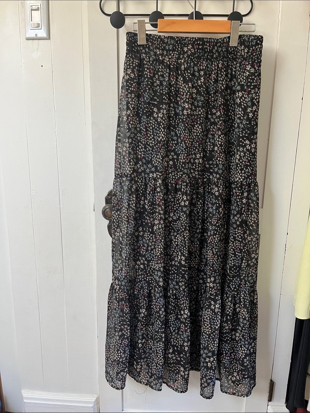 Flowy floral maxi skirt